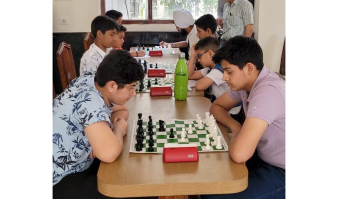 Aspiring Chess players displaying keen interest in selection trials at Jammu.