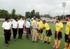 Chief Guest interacting with players before the start of quarterfinal match on Friday.