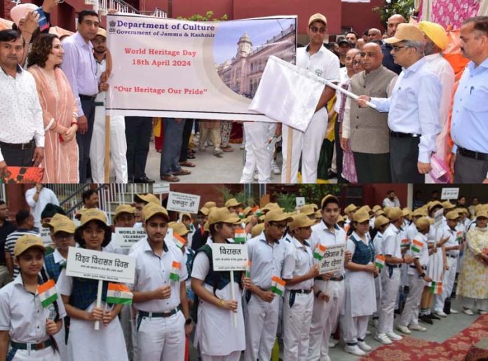 CS flagging off heritage walk from SRS Library Jammu.