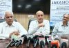 Organizing committee members of 'JAKASICON' addressing media persons at Jammu on Thursday. -Excelsior/Rakesh