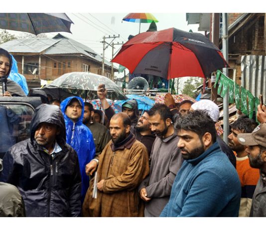 PDP president Mehbooba Mufti during a rally in Anantnag.—Excelsior/Shakeel