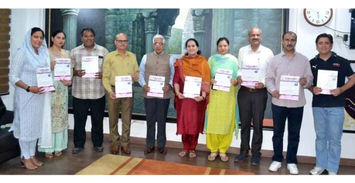 JU Vice Chancellor and others releasing Newsletter of Poonch Campus.