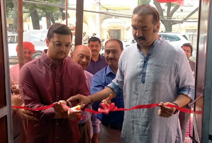 Ranvijay Singh and Martand Singh, Trustees of DT inaugurating modern kitchen at Shri Raghunath Ji Temple on Wednesday.