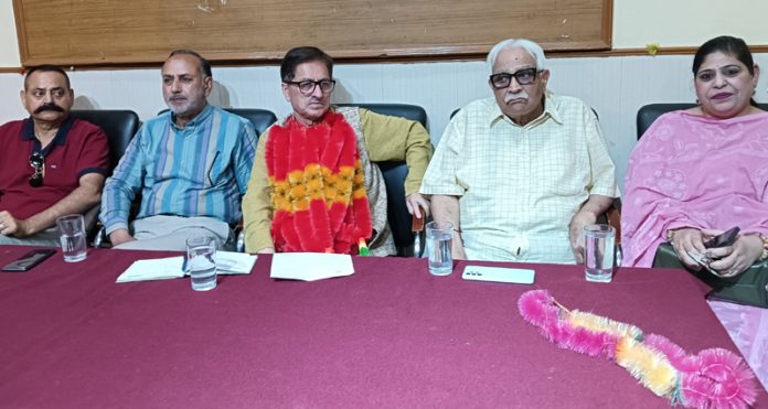 Apni Party leaders during an interaction programme at Press Club Jammu on Wednesday. —Excelsior/Rakesh