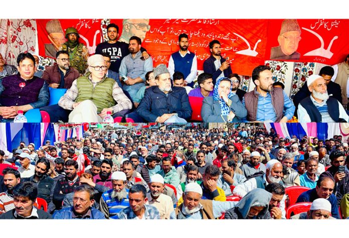 Former Chief Minister Omar Abdullah during an election rally.