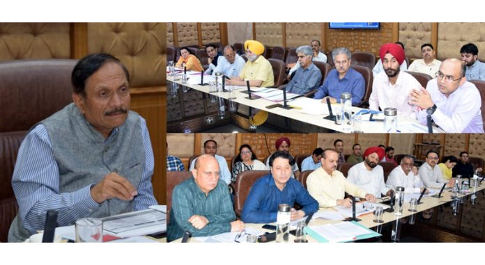 Advisor Bhatnagar chairing a meeting on Tuesday.