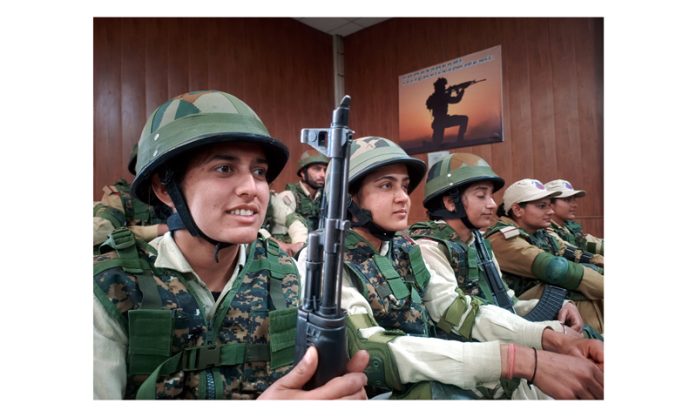 Female PSIs undergoing counter-terror training at Bhaderwah.