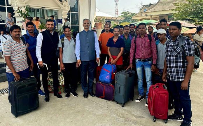 17 Indian workers, lured into unsafe and illegal work in Laos, are on their way back home.