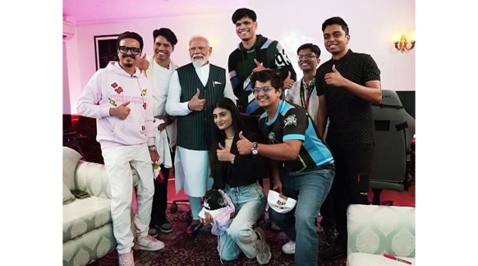 PM Modi during his interaction with top Indian gamers