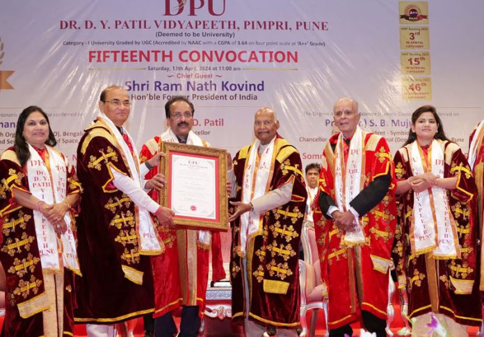 Kovind spoke at the 15th convocation ceremony of Dr DY Patil Vidyapeeth in Pimpri.