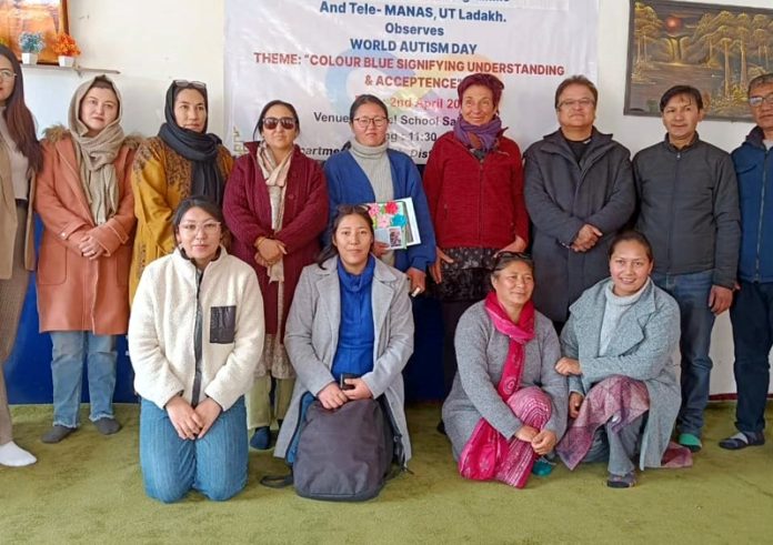 Officials of Health and Social Welfare Department posing together during an event at Munsil School, Sabu in Leh.