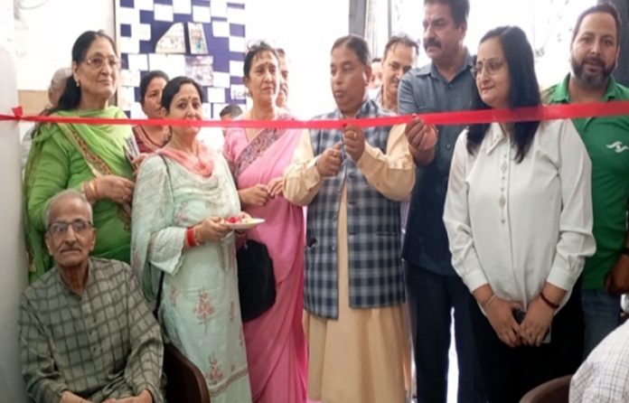 BJP leader Sat Sharma inaugurating an eye check-up camp at Subash Nagar in Jammu on Sunday.