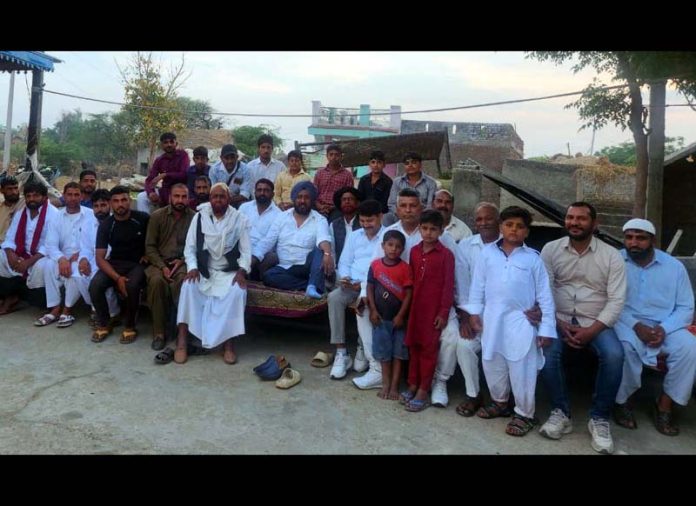 Cong leader TS Tony during meeting with Gujjar Community people in Suchetgarh.