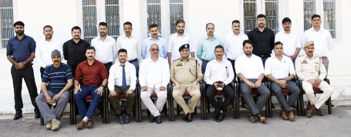 Officers attending training programme at Police Academy in Udhampur posing for a group photograph.