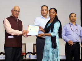 Union Home Secretary Ajay Kumar Bhalla handing over the first set of citizenship certificates to the applicants.