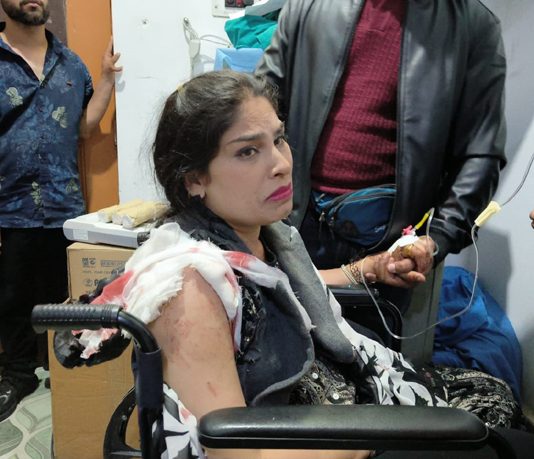 Woman injured in militant attack admitted in hospital. —Excelsior/Sajad Dar