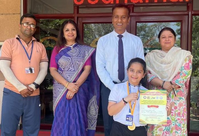 A student of Class-2nd at Jodhamal Public School, Jammu has won a Gold Medal in Kaipporu