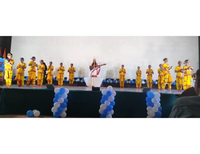 Students of PM Shri Kendriya Vidyalaya Lakhanpur performing a cultural item during an Annual Day on Friday. 