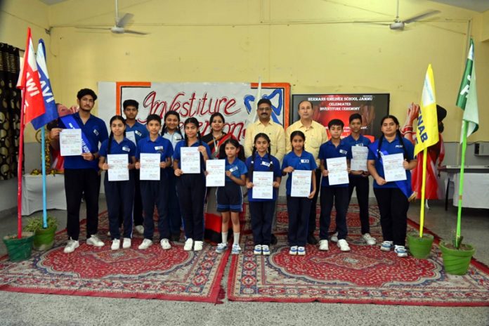 Students of Hermann Gmeiner School posing along with dignitaries.