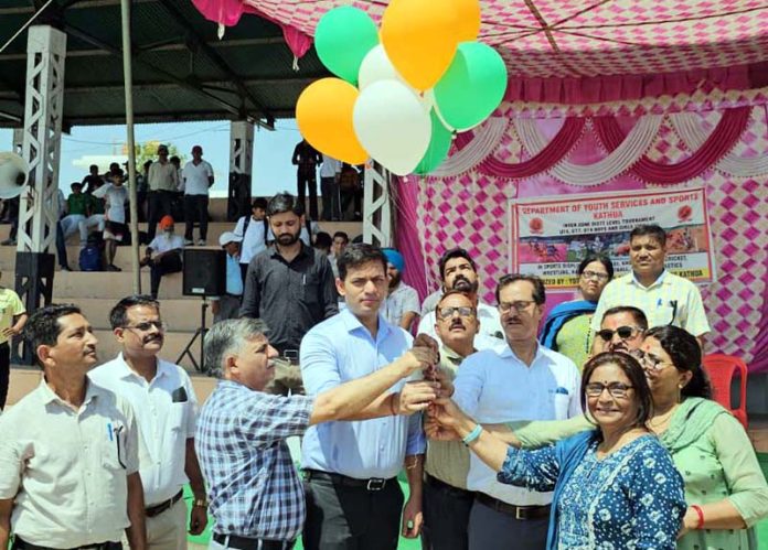 DC Kathua inaugurating Inter-Zone District Level Sports Tourney on Saturday.