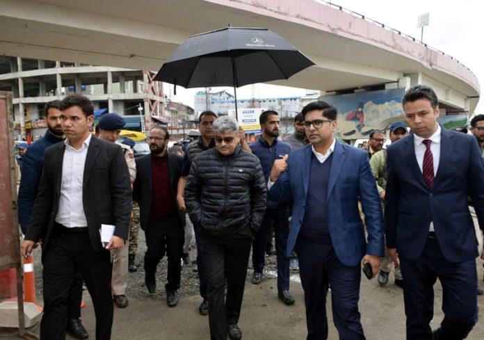 Chief Secretary Atal Dulloo during visit to Srinagar on Saturday.