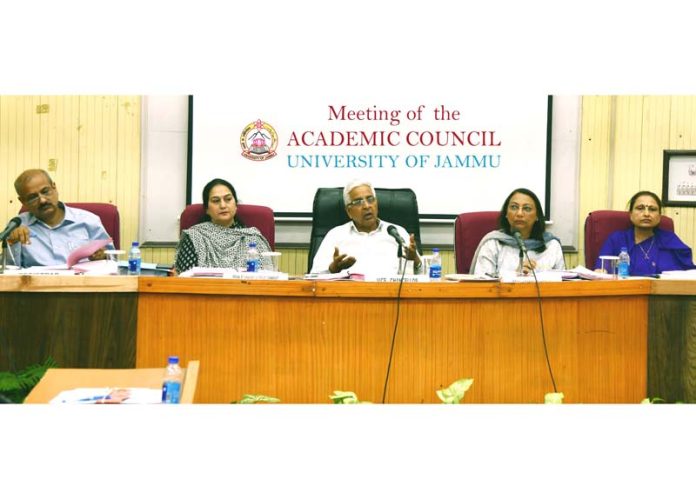 JU Vice-Chancellor and others in the University Academic Council meeting.