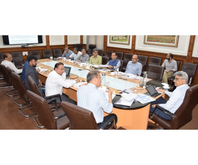 Chief Secretary Atal Dulloo chairing a meeting on Wednesday.