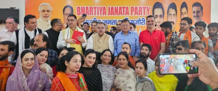 BJP National General Secretary Tarun Chugh at party office in Jammu on Saturday.
