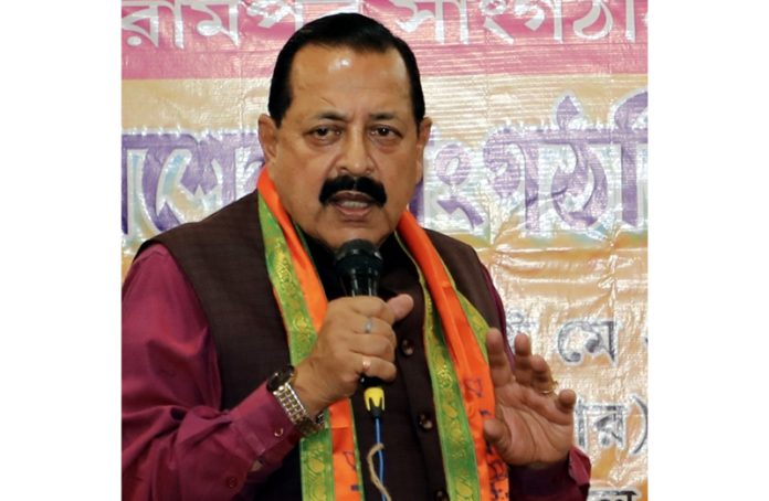 Union Minister Dr.Jitendra Singh speaking during the BJP election campaign at Kolkata.