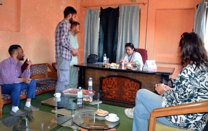 Secretary J&K PSP Board Sapna Kotwal during visit to Anantnag on Wednesday.