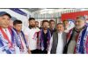 Apni Party president Altaf Bukhari and others during party workers' convention in Uri.