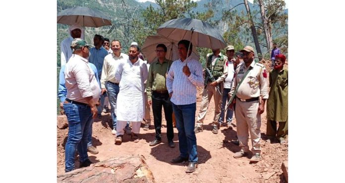 DC Baseer-Ul-Haq during visit to Pernote area on Tuesday.