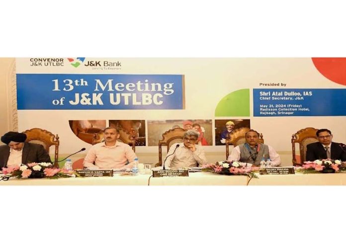 Chief Secy Atal Dulloo chairing 13th Bankers’ Committee meeting.