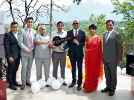 Dignitaries during the launch of Katra Marriott Resort & Spa in Katra Town on Friday.