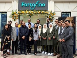 Staff of 1st outlet of Fortofino was opened in Srinagar on Friday.