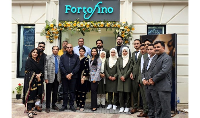 Staff of 1st outlet of Fortofino was opened in Srinagar on Friday.