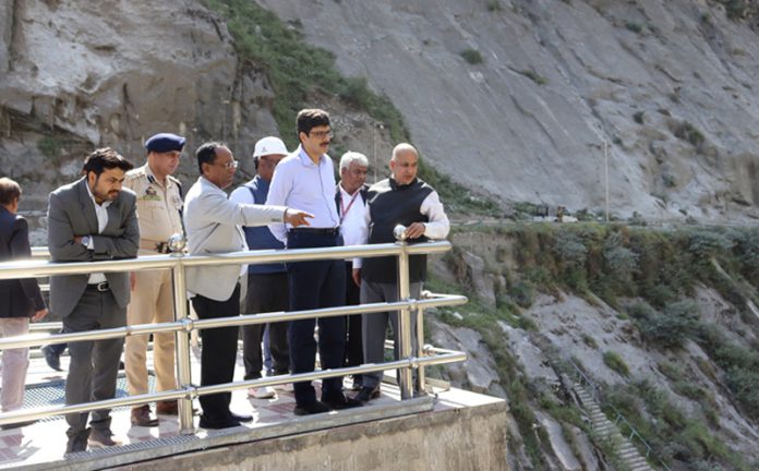 Secy (Power) GoI and CMD, Director NHPC inspecting Dulhasti Power Project.
