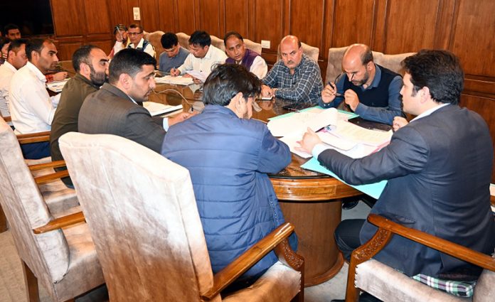 DC Kulgam chairing a meeting on Sunday.