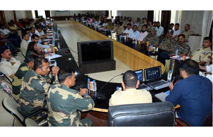 Officers of district administration Poonch during a meeting on Thursday.