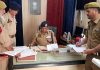 DIG JSK Range conducting surprise inspection at Police Station Bakshi Nagar in Jammu on Sunday.