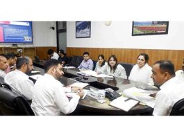 Div Com Jammu Ramesh Kumar chairing a meeting.