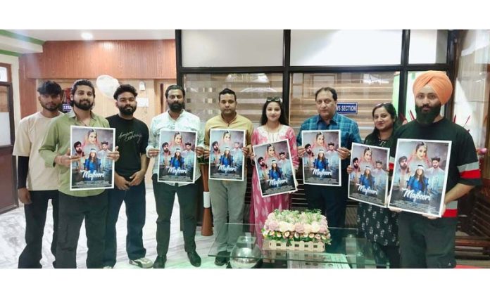 Dignitaries releasing poster of song 'Majboori' at Jammu on Thursday.