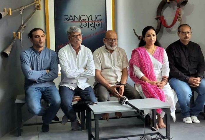 Director Rangyug, Deepak Kumar along with others during a press conference in Jammu on Sunday.