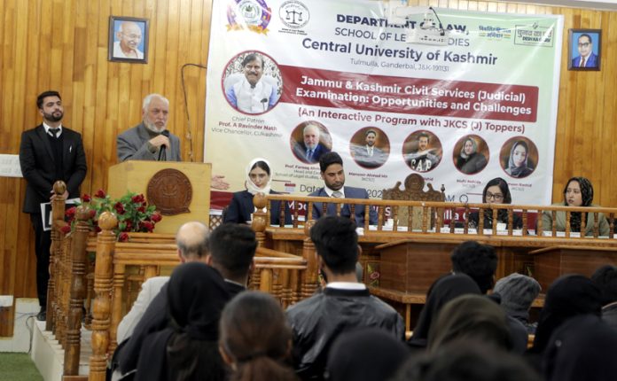 Excelsior Correspondent SRINAGAR, Apr 30: An interactive programme with the successful candidates of J&K Civil Services (J) Examination 2023, organised by the Department of Law, School of Legal Studies (SLS), Central University of Kashmir (CU Kashmir) was held here today. The theme of the programme was 