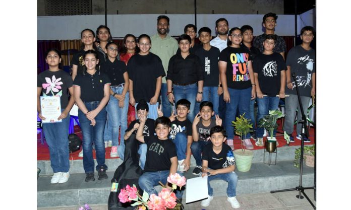 Students posing during a workshop at Jammu.