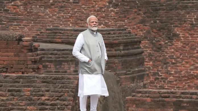 PM Modi Visits Ruins Of Ancient Nalanda In Bihar's Rajgir