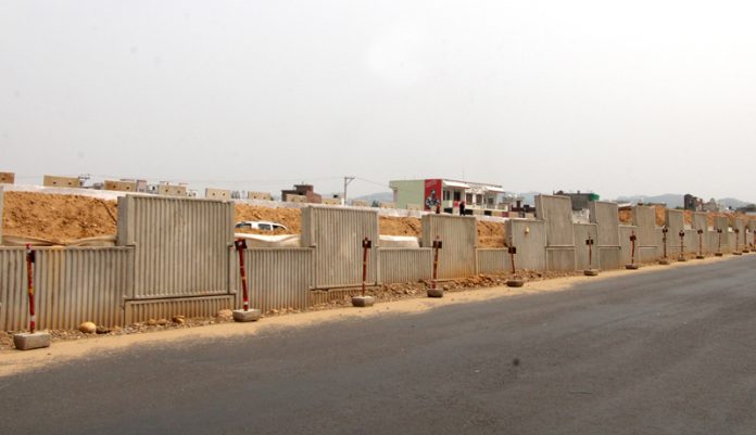 Blind walls being raised for flyover at Kunjwani - Excelsior/Rakesh