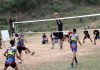 Village Youth playing Volleyball tournament at Rajouri on Tuesday.