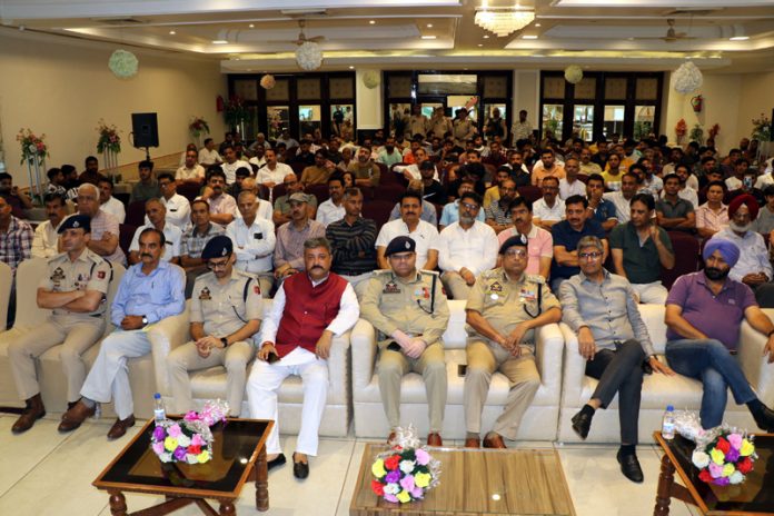 DIG Sunil Gupta with SSP Jammu, Team Jammu chief and others during a programme against drug menace.