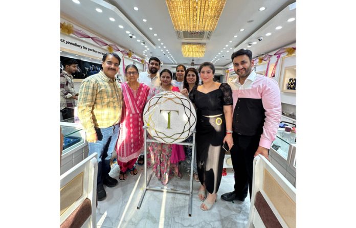 Aman Talla, Managing Director of Talla Jewellers launching its new logo in Jammu on Monday.